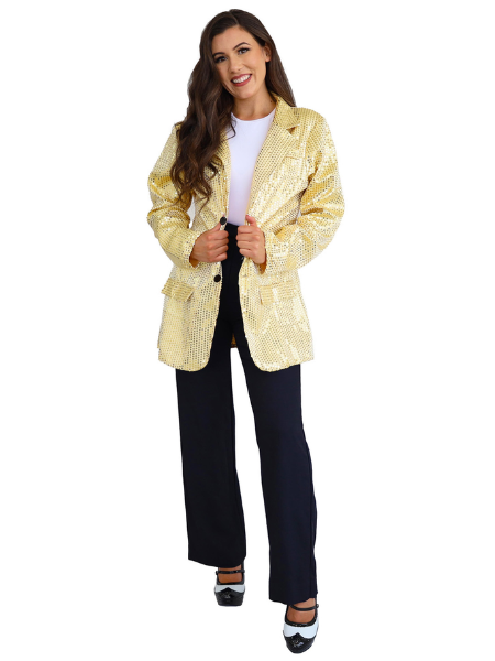 Gold Sequin Blazer Jacket - Adult