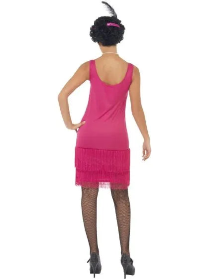 Funtime Flapper Costume (Hot Pink Dress) - Adult