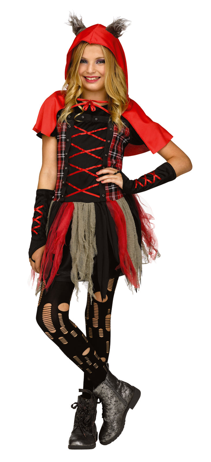Edgy Red Hood Wolf Tween Costume