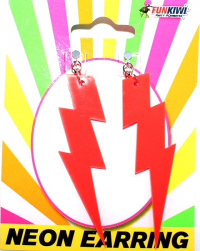 70-80s Neon lightning bolt earrings various colours