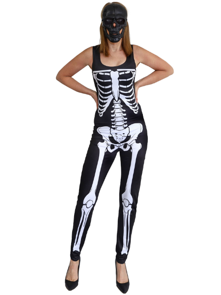 Woman's adult skeleton bodysuit