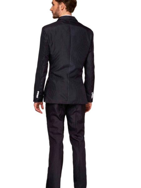 Suitmeister Gangster Pinstripe Black Suit