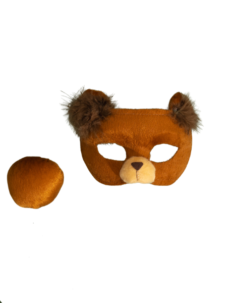 Bear face mask and tail set