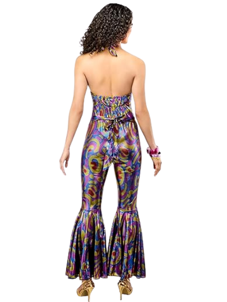 Disco Girl halter disco jumpsuit - Adult