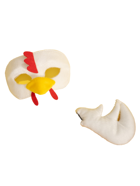 Chicken face mask and tail set