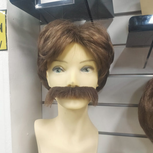 Newsreader inspired wig and Mo