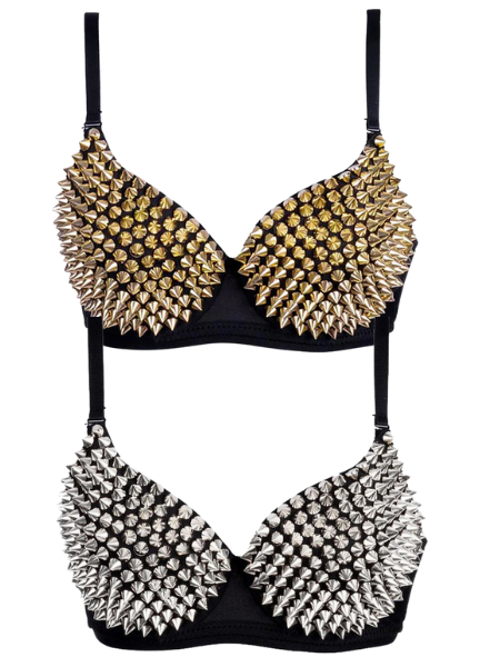 Spikey Festival Bra gold - Adult