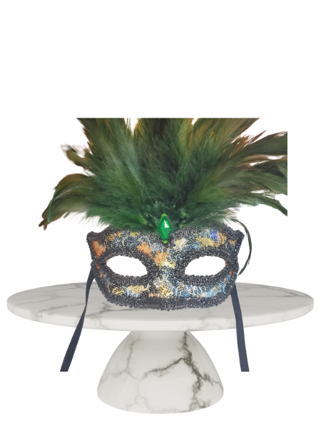 Sequin feathered masquerade various colours