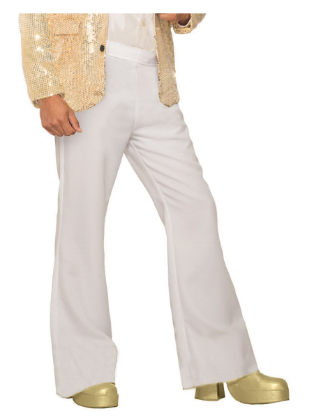 Flared Disco Pants White - Adult