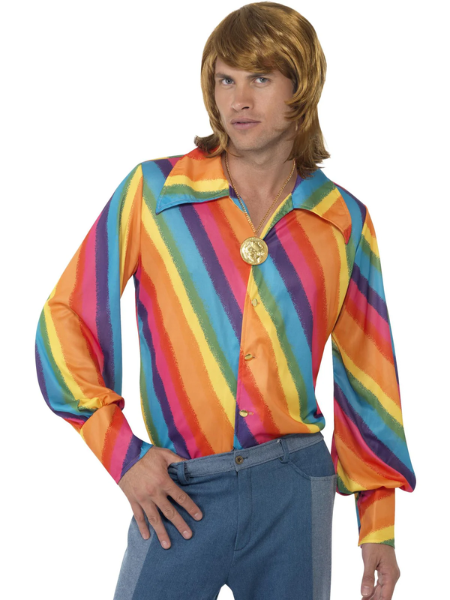 70s Colour Shirt, Rainbow - Adult