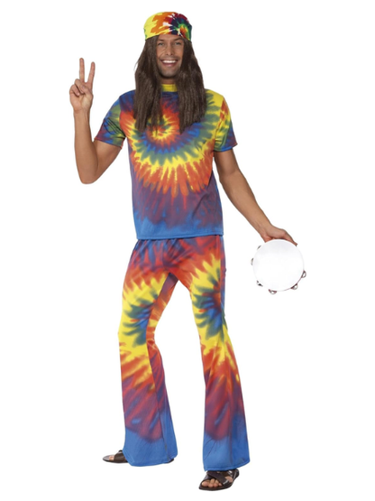 60's Tie Dye Top and Trousers - Adult