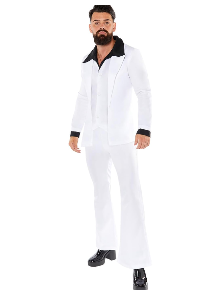 70's White Disco Suit Men - Adult