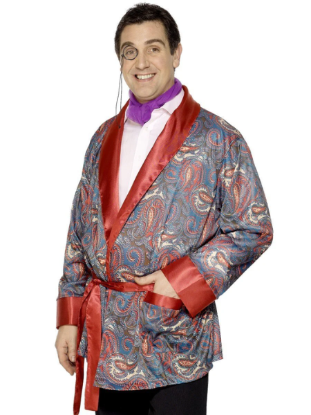 Smoking Jacket, Blue - Adult