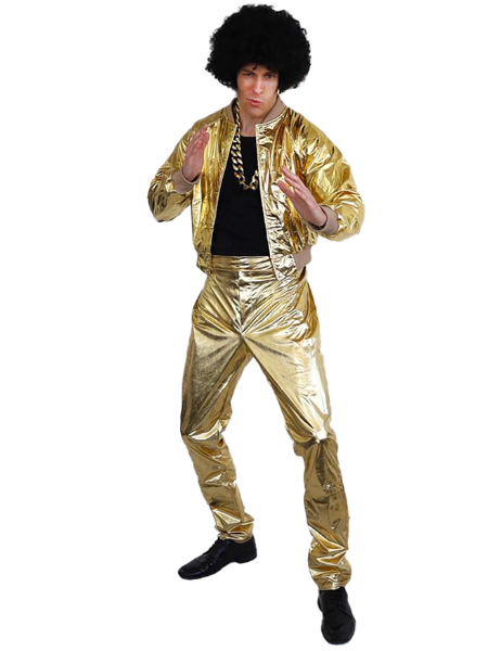 Disco Singer gold Jacket and pants - Adult