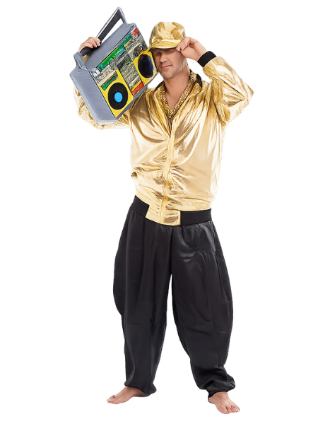 Hip Hop guy gold jacket and hat - Adult