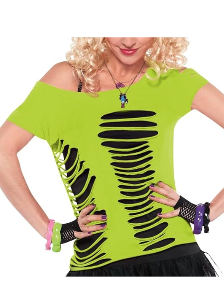 80's style Ripped green shirt