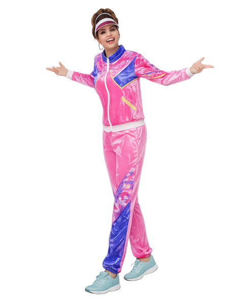 80'S Pink velvet tracksuit -Adult