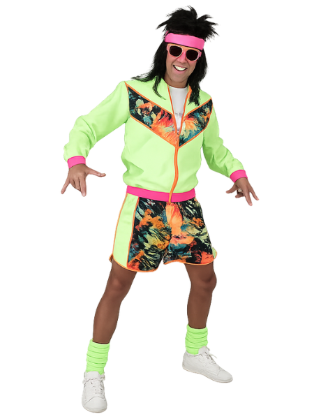 80's fluro tracky - Adult