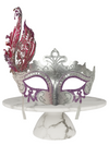 Ornate metal silver Purple masquerade mask