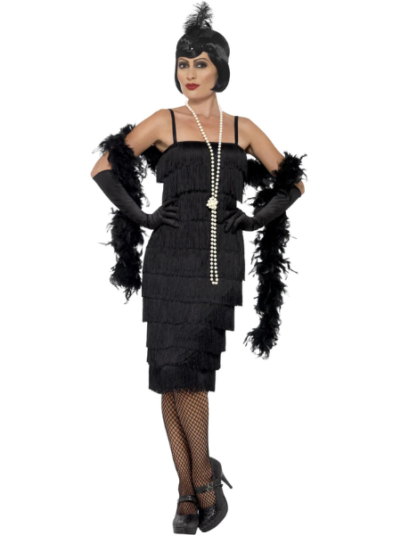Black Flapper Costume (Long) - Adult