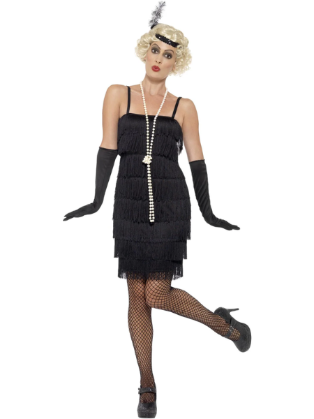 Flapper Costume (Black Dress) - Adult