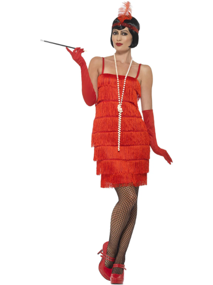 Flapper Costume (Red Dress) - Adult
