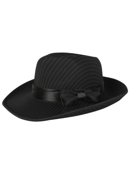 Pinstripe Black Gangster Hat