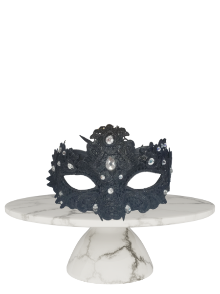 Lace black masquerade with diamantes