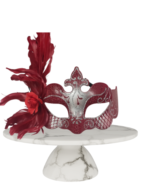 Red and silver red feather