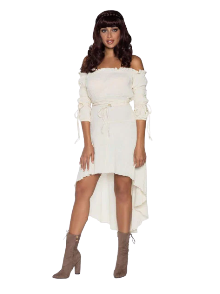 Ivory Peasant Pirate / Wild West Dress  - Adult