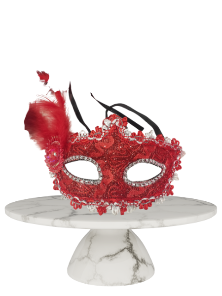 Red lace style masquerade