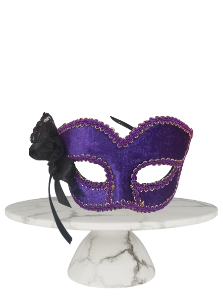 Purple Velvet like masquerade with gold trim