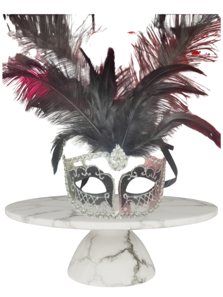 Silver and black deluxe masquerade