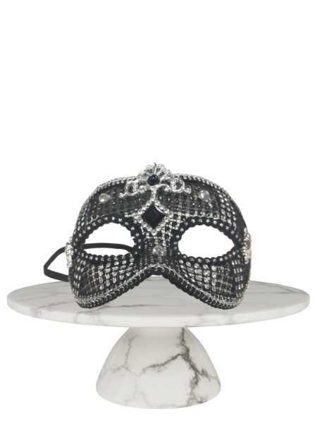 Black and Silver diamante transparent masquerade