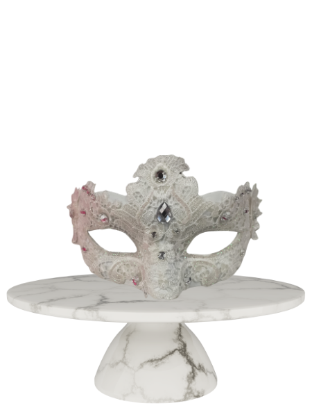 White lace with diamantes masquerade