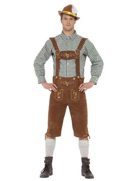 Traditional deluxe Hanz lederhosen costume male - Adult
