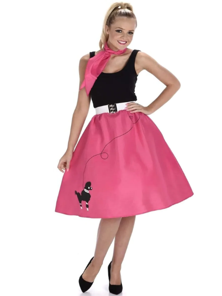 Dark Pink Poodle Skirt - Adult