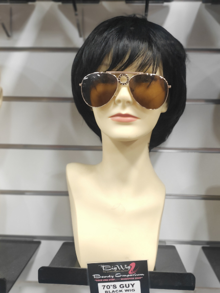 70's Guy black wig