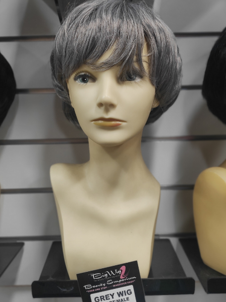 Short grey unisex wig