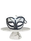 Black and white masquerade  with silver trim