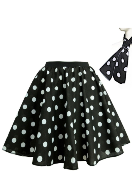 Black and white Polka dot 50s skirt - Adult