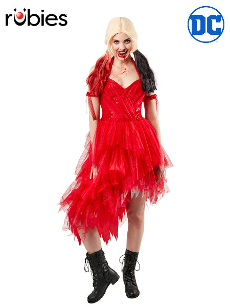 HARLEY QUINN RED DRESS COSTUME, ADULT