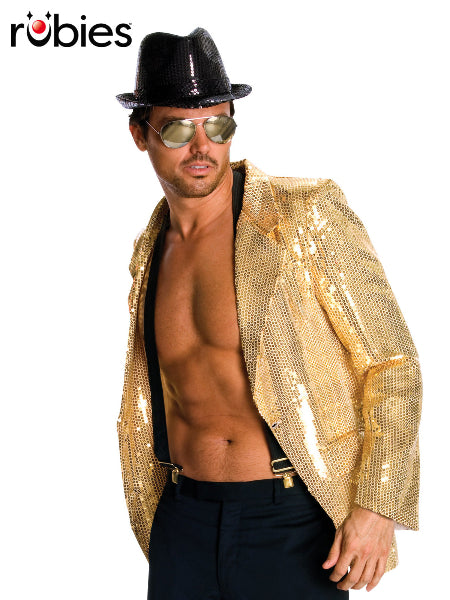 Gold Sequin Jacket Adult Male Sizes
