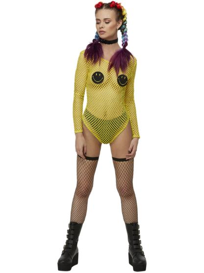 Smiley fishnet bodysuit - Adult