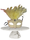 Cheesecake yellow masquerade mask with feathers
