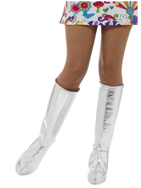 70's Go Go Boot Covers- Silver