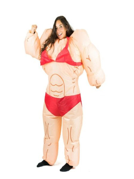 Inflatable muscle woman