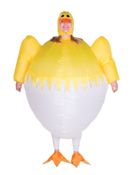Inflatable chicken or chick in egg costume - Adult