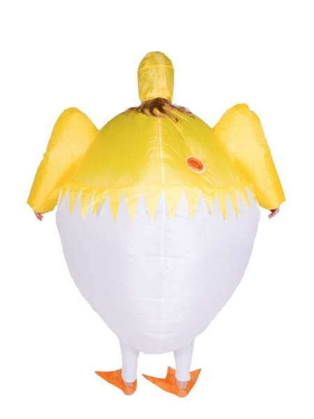 Inflatable chicken or chick in egg costume - Adult