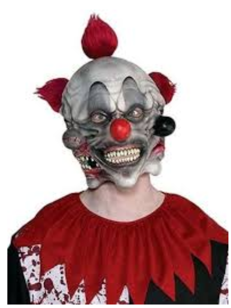 3 headed / faced clown scary mask